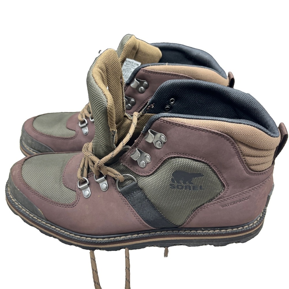Sorel Madson Boots Men’s Size 10 Brown Leather Waterproof Comfort Hiking Shoes